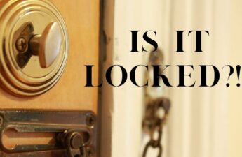 Door lock with text "is it locked?"